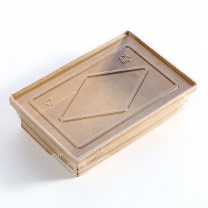 Ekologicky přátelské přizpůsobené velkoobchodní biologicky rozložitelné skládací salát Kraft Paper oběd krabice